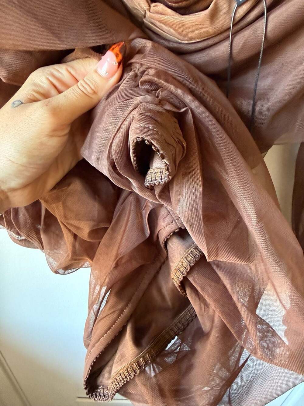 Fashion Nova Coco Mesh Mini Dress Size M Chocolate - Picture 6 of 8